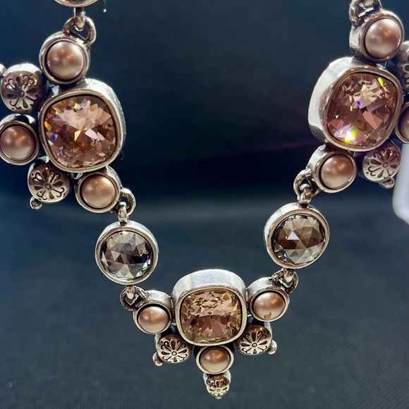 Brighton Necklace with Beautiful Gray and Pink Stones - Picture 2 of 4